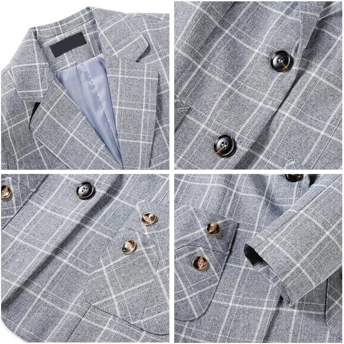 Plaid Women Suits Office Sets 2023 Vintage Long Sleeve Single Button Silm Blazers Chic High Waist Casual Pants Suits