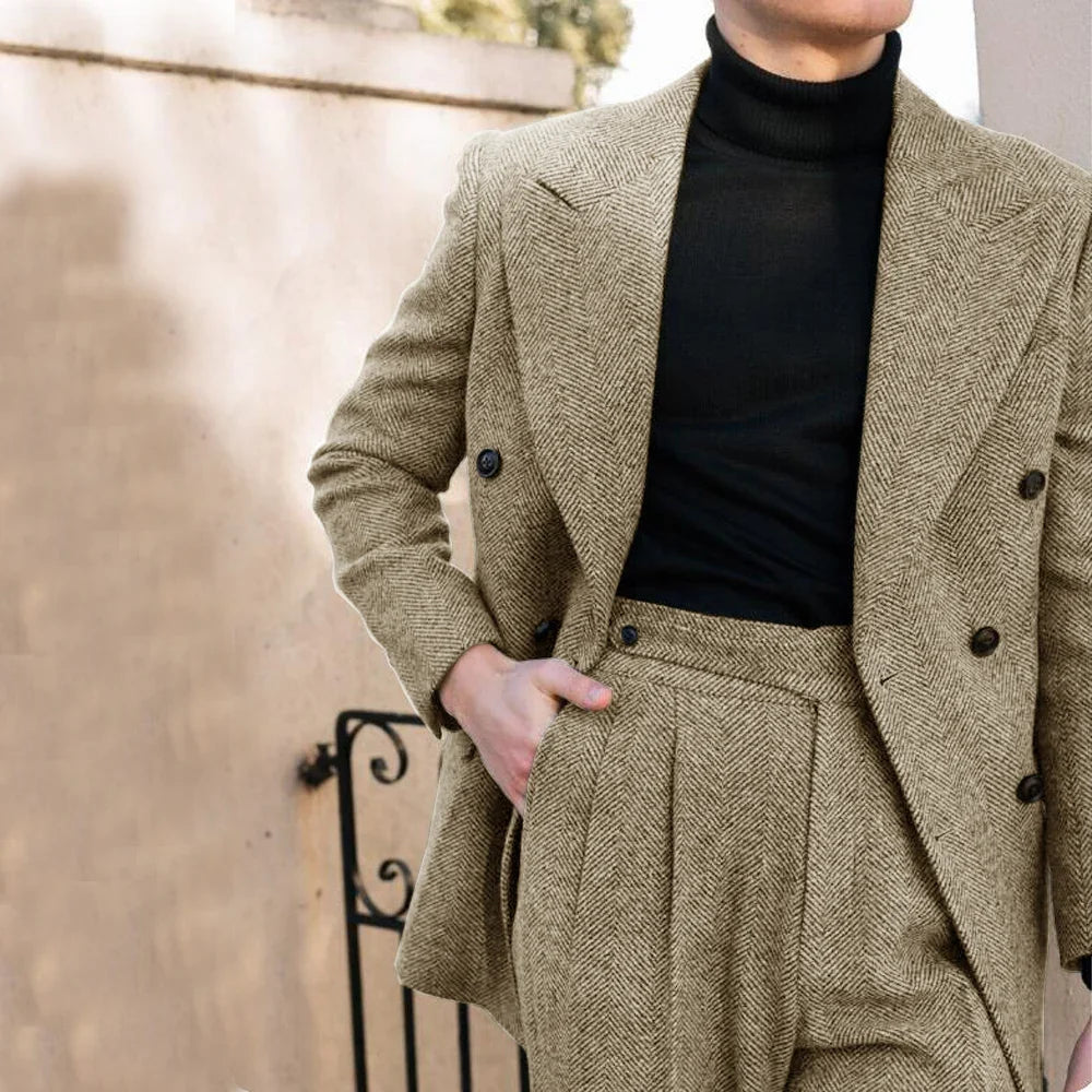New (Blazer+ Pants) Men's Fashion Business Italian Style Slim Professional Dress Wedding Groom Best Man Suit