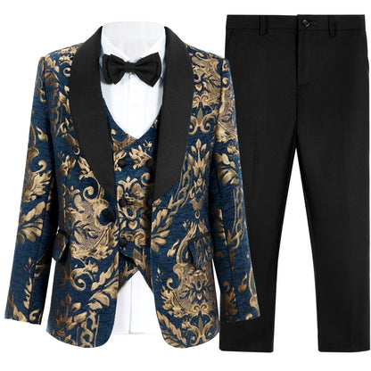 Boys Suit Set 4 Piece Slim Fit Formal Tuxedo for Weddings Ages 3–14