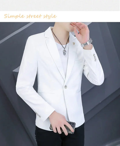 Blazer Men's Fashion Outdoor Travel Gentleman Wedding Slimming Business Versatile Trendy Casual Korean-style Formal Wear Blazer