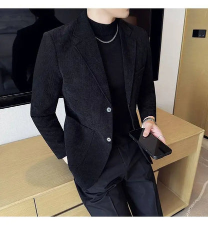 High-end Design, Fashionable, Cool and Trendy Business Casual Banquet New Corduroy Suit Banquet Fine Jacket