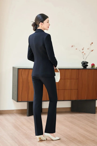 Fashionable professional women's two-piece pant+ suit jacket. Sophisticated elegant, slim fit comfortable. 2025 new style