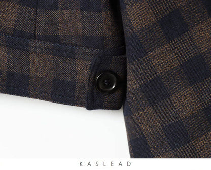 Women Brown Plaid Jacket Coat Vintage Harajuku Streetwear Long Sleeve Blazer Jacket Outerwear 2000s Clothes Spring Autumn 2026