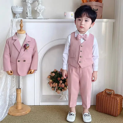 Toddler Boys' 1Year's Birthday Suit Children's Wedding Photography Suit Kids Spring Autumn Piano Catwalk Performance Suit
