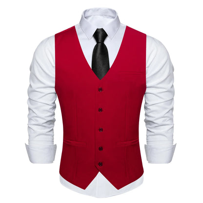 Men's Suit Vest – Solid Formal Waistcoat for Wedding, Party & Business Wear