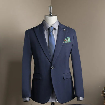 Man Blazer Spring Autumn Turn Down Collar Single-breasted Male Outerwear Business Casual Long Sleeve Versatile Men Suit Coat