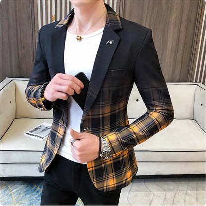 Men's Blazer Suit Jacket 2025 Spring New Fashion Korean Slim Suit Jacket Social Prom Dress Jacket Men's High Quality Clothing