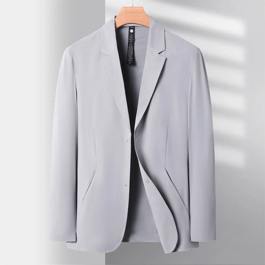Men's Jacquard Blazer Smart Casual Sun-Protective Suit Coat Spring Summer