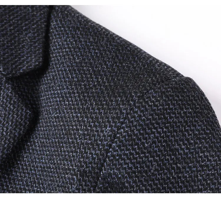 Men's Smart Casual Blazer Single Breasted Blue Autumn Winter