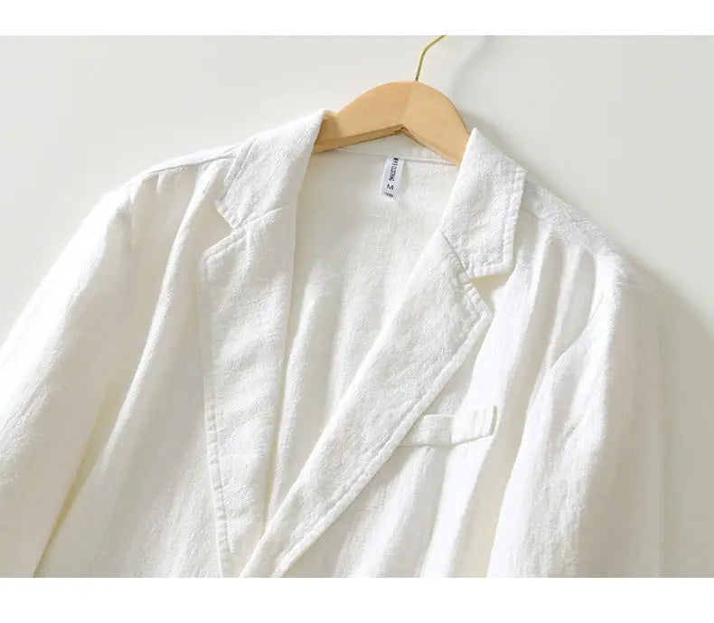 Pure Cotton Blazer Outdoor Men's Traveling Breathable, Non-stretch, Moisture-wicking, Sweat-absorbing, Fitted and Casual Blazer