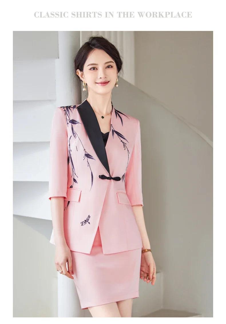 Mid-Sleeve Suit, Pants, Elegant Temperament, Most Unique, Spring and Summer, 2024 New