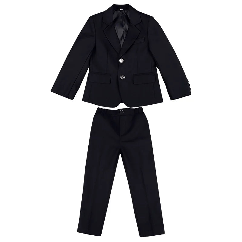 Flower Boys Slim Fit Wedding Dress 1-11Years Children's Jacket Vest Pants Bowtie 4Pieces Birthday Party Performance Costume