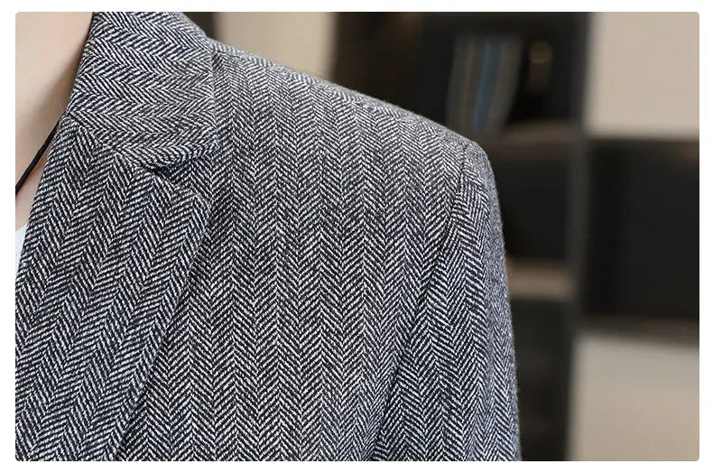 Blazer Men's Fashion Business Gentleman Groom Professional Gentleman Form-fitting Versatile Casual Formal Wear High-end Blazer