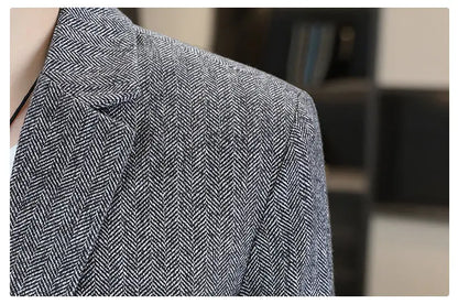 Blazer Men's Fashion Business Gentleman Groom Professional Gentleman Form-fitting Versatile Casual Formal Wear High-end Blazer