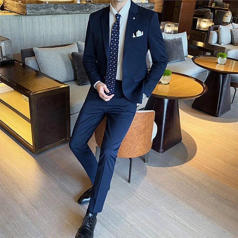 Men's Slim Fit Wedding Suit – Blazer & Pants Set