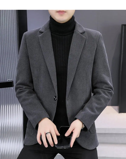 Blazer Men Fashionable Outdoor Wedding Versatile Slimming and Casual Korean Version Golden Mink Velvet Velvet and Cotton Blazer