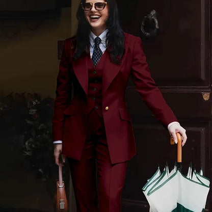 Spring/Autumn New Style Professional Beauty Salon Manager Workwear Women's 3 Piece Long Pants Suit Elegant High End Uniform