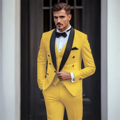 Men's 3-Piece Suit – Slim Fit Jacket, Trousers & Waistcoat for Wedding & Formal Occasions
