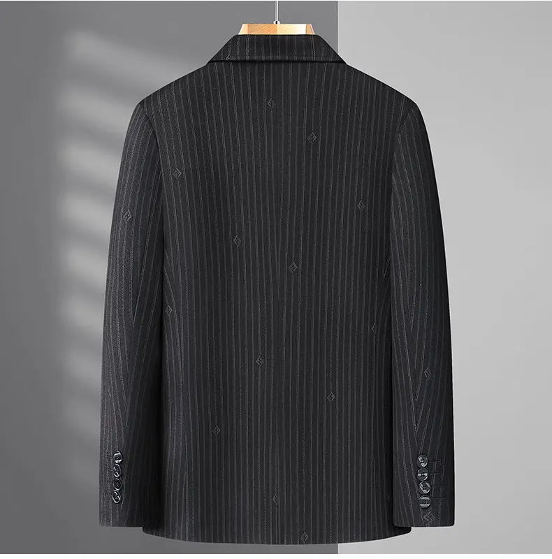 Men's Smart Casual Blazer – Single Breasted Polyester Jacket for Middle-Aged Men – Spring Autumn
