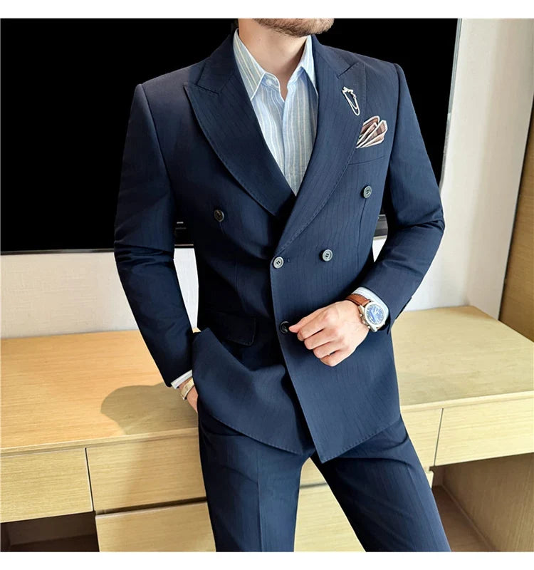 Men's Slim Fit 3-Piece Suit for Weddings, Parties & Formal Occasions – White, Red, Black