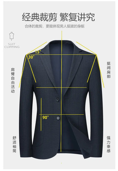 Blazer Men Fashion Gentleman Business Versatile Slimming British Style Solid Colors Hosting Performances Casual Weddings Blazer