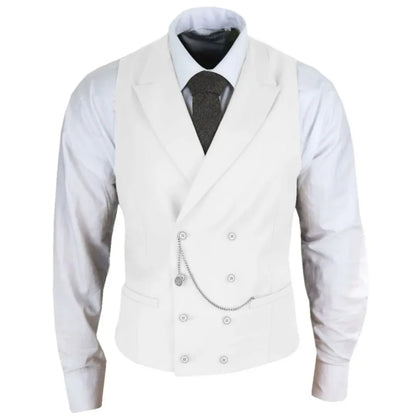 Men's Formal Satin Vest | Double Breasted Waistcoat for Wedding, Banquet & Business