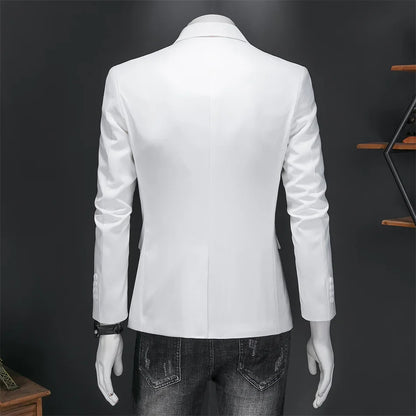 Men's Slim Fit Single-Breasted Blazer for Business Casual and Wedding Occasions