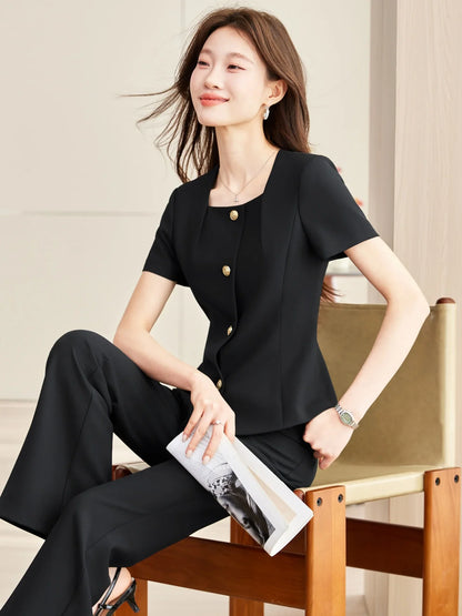 Fashionable professional women's clothing, two-piece jacket+pants, exquisite elegant, 2026 spring/summer new collection