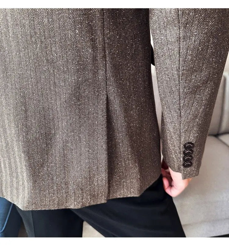Men's Blazer Single Breasted Slim Fit Korean Style Casual Suit Jacket