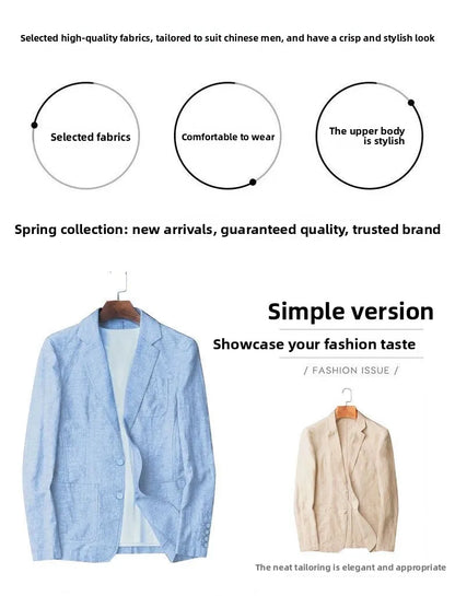 Linen Blazer A Stylish Versatile Men Business Casual Piece That Is Comfortable Breathable and Suitable for All Occasions Blazer