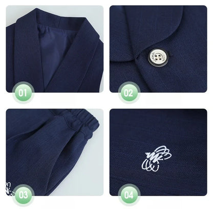 Boys' Summer British Style Suit Vest Set Flower Boy First Birthday Outfit Boys' Children's Day Host Piano Performance Costume