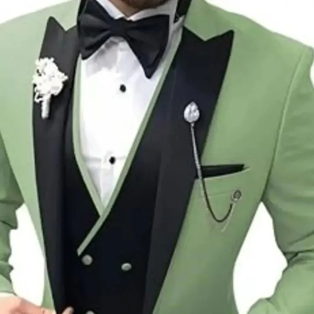 Men's Slim Fit 3 Piece Tailcoat Tuxedo Double Breasted Formal Suit Set with Bow Tie for Wedding Ball Prom Dinner Evening