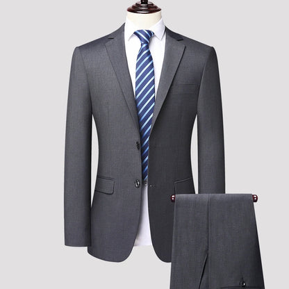 Suits for Men, College Students, Civil Servants, Business Interviews, Formal Wear, Weddings, Grooms, Best Men, Two-Piece Suits