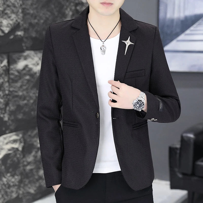 Men's Slim Fit Fashionable Hair Stylist Little Blazer Autumn 2026 New Arrival Trendy Small Jacket for Younger Men
