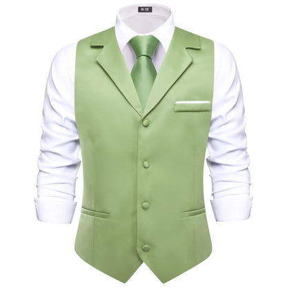 Men's Vest with Tie V-Neck Jacquard Waistcoat for Tuxedo Business Party
