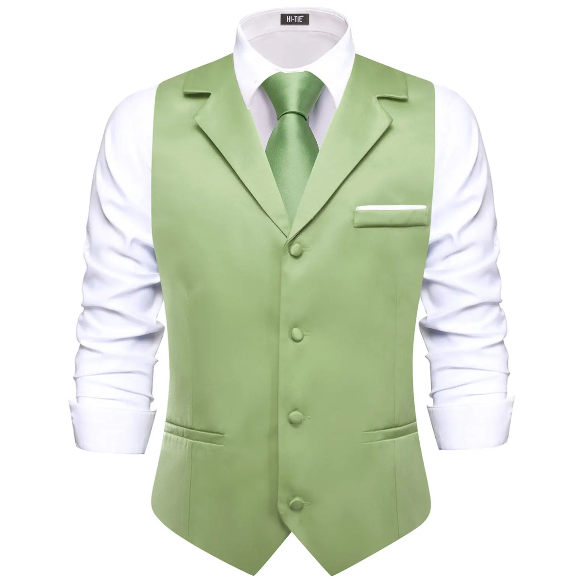 Men's Suit Vest with Tie Jacquard V-Neck Waistcoat for Business and Casual Occasions – Dusty Pink