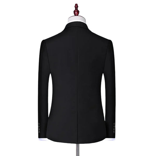 Men's Slim Fit Single-Breasted Suit – Smart Casual Business Formal for All Seasons