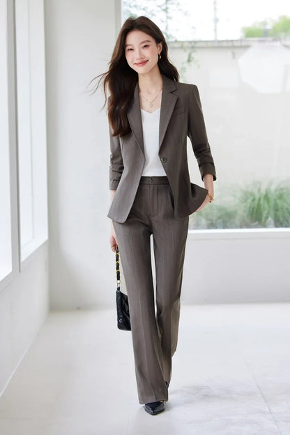 Fashion professional women's clothing, high-quality two-piece pants+jacket, exquisite elegant, new for autumn winter 2025