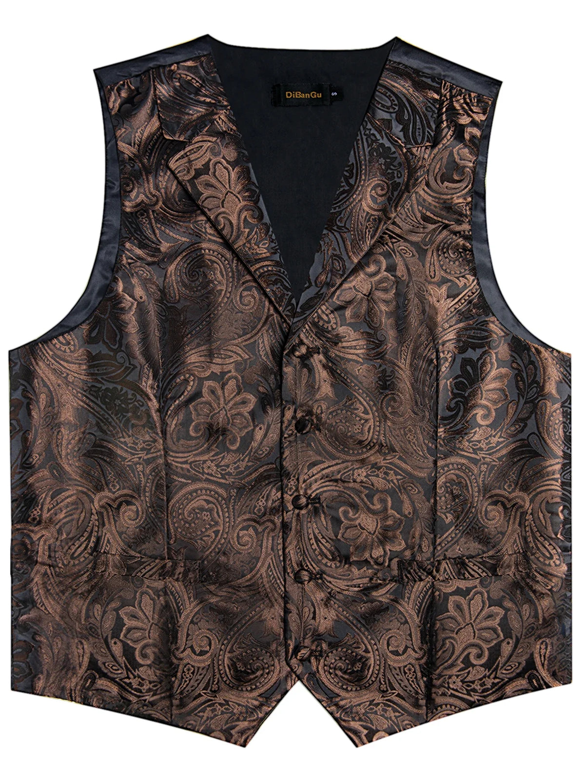 Men's Paisley Suit Vest & Tie Set – Formal Waistcoat with Necktie Pocket Square, Perfect for Weddings and Business Events
