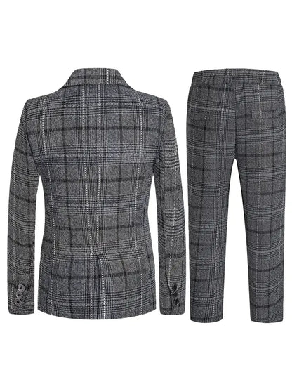 1-11Years Kids Jacket Pants 2Pieces Spring Autumn Clothing Set Flower Boys Plaid Wedding Dress Children's Photography Blazer Set