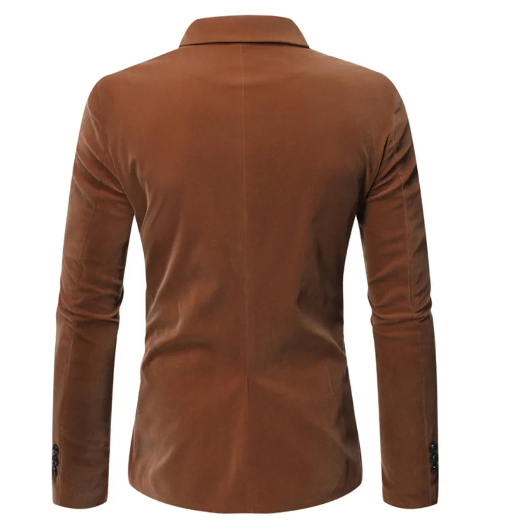 Casual 6XL Velvet Blazer for Men Peak Lapel One Button Jacket Elegant Slim Fit Suit Jacket One Coat for Wedding Dinner Office