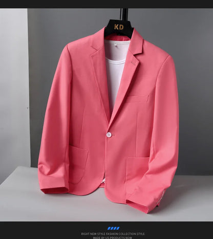 Blazer Outdoor Men's Fashion Business Travel Camping Wedding Trend Host Slim Fit Campus Leisure Breathable Korean Style Blazer