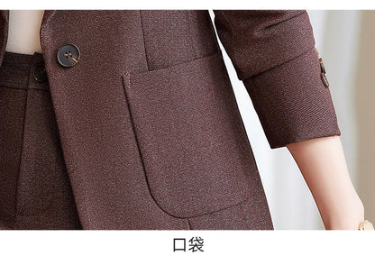Fashionable professional women's high-quality two-piece trousers + blazer set. 2025 autumn and winter new styles