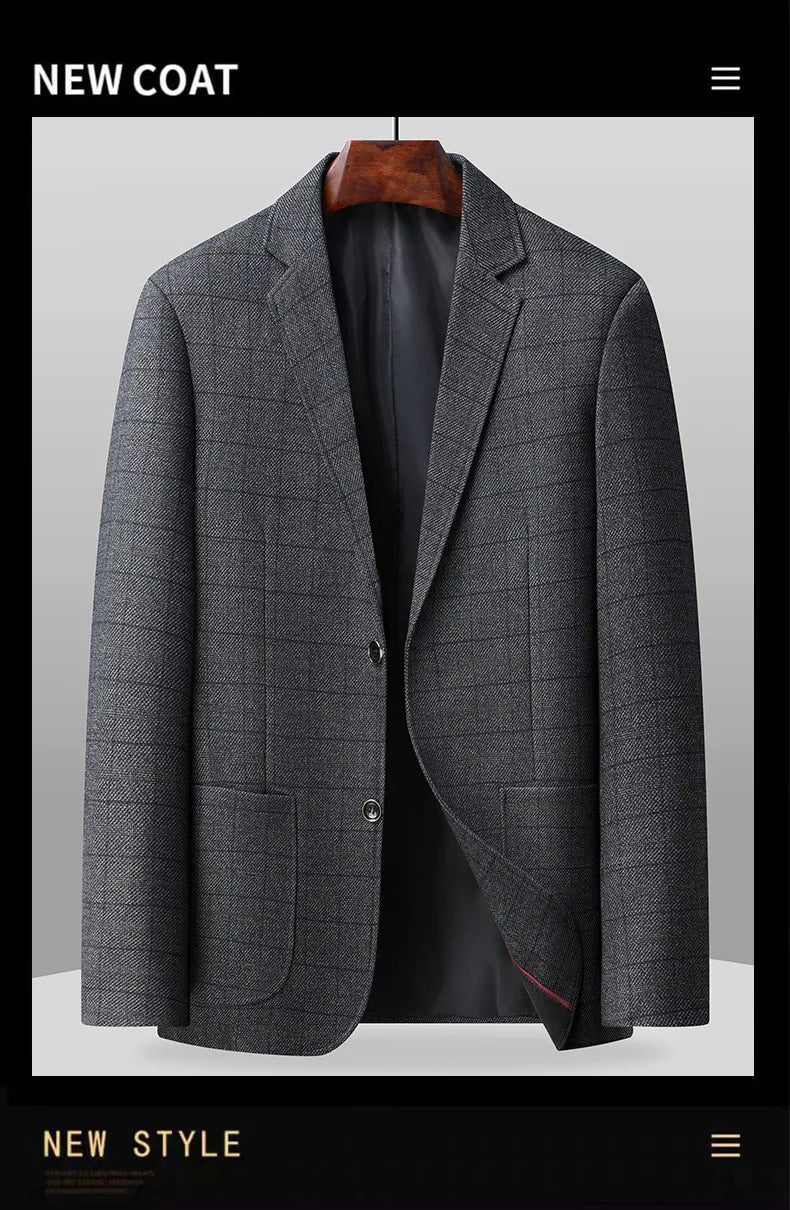 The new striped business casual fashion classic blazer with pockets is suitable for daily wear for men.