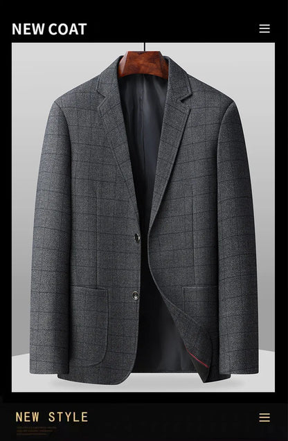 The new striped business casual fashion classic blazer with pockets is suitable for daily wear for men.