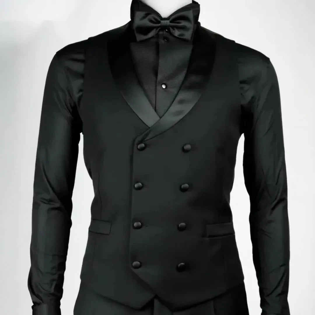 Men's Double Breasted Formal Vest – Classic Gray Waistcoat for Weddings & Business