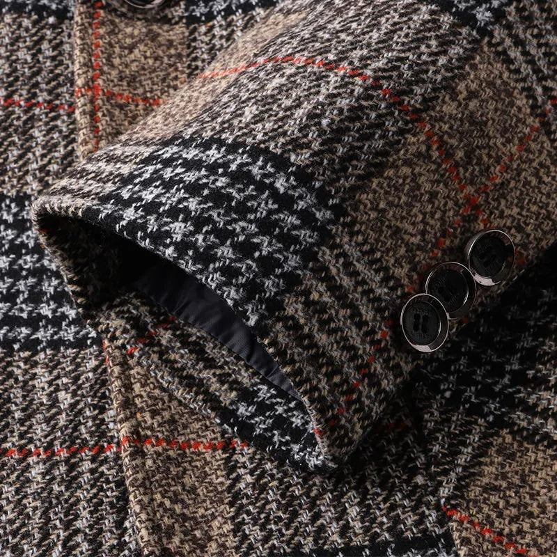 Classic Men's Suit Jacket England Plaid Blazers High Quality Business Causal Suit For Men Clothing Conjuntos De Blazer