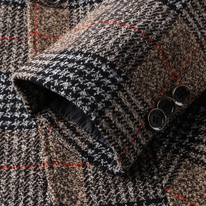 Classic Men's Suit Jacket England Plaid Blazers High Quality Business Causal Suit For Men Clothing Conjuntos De Blazer