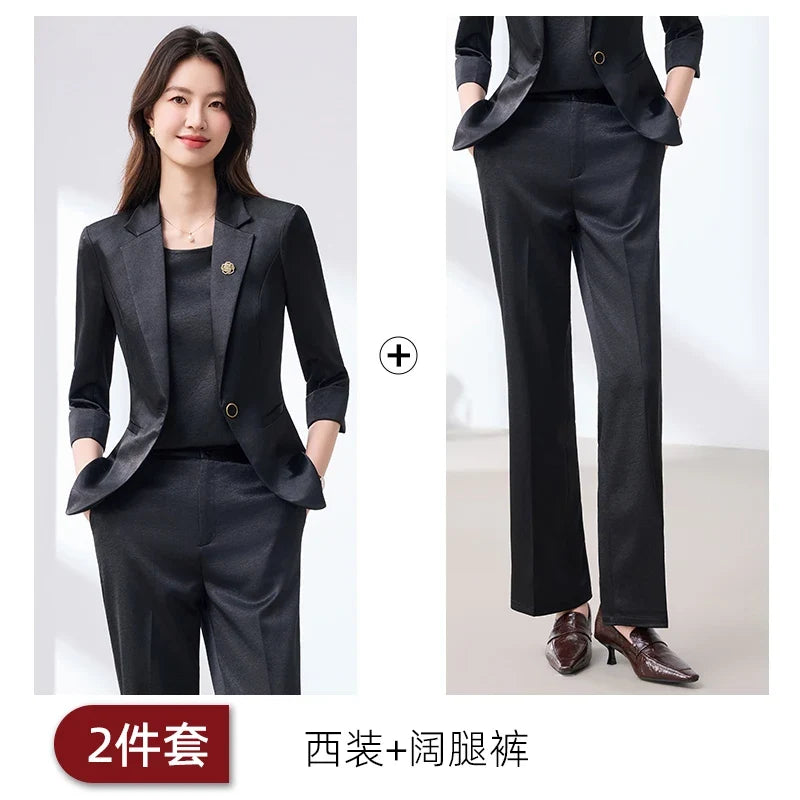 2026 Fashionable Women's Suit Set Slim Elegant Stylish Spring Summer New Arrival Pants Plus Tailored Suit Ensemble