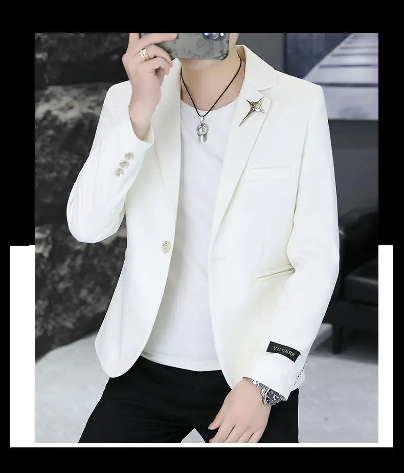 Men's Slim Fit Fashionable Hair Stylist Little Blazer Autumn 2026 New Arrival Trendy Small Jacket for Younger Men